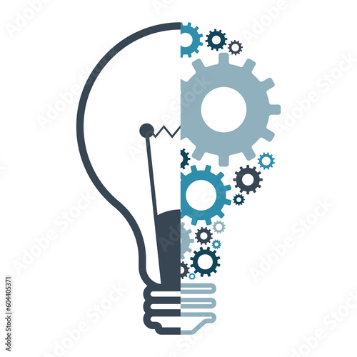 Light bulb in the concept of new technology and innovation mechanism.