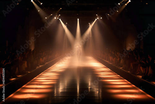 a runway with spotlights on it