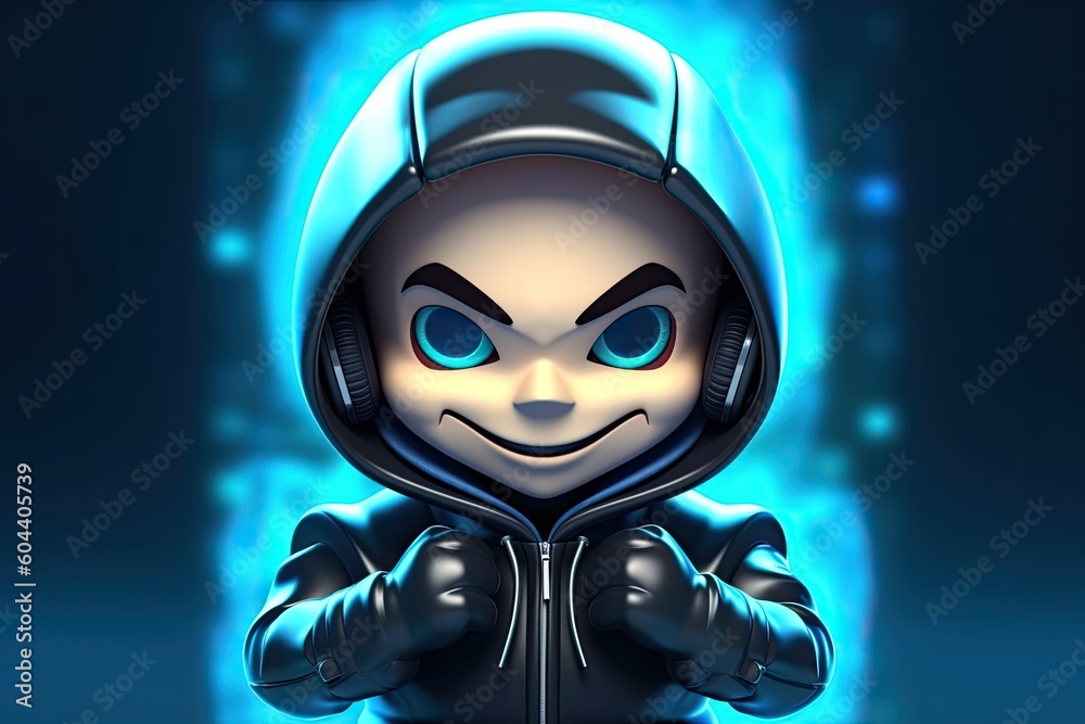 hacker stealing data . Anonymous cute hacker. Concept of hacking cybersecurity, cybercrime, cyberattack . hacker with laptop computer hacker stealing data . Anonymous cute hacker. Concept of hacking cybersecurity, cybercrime, cyberattack . hacker with laptop computer