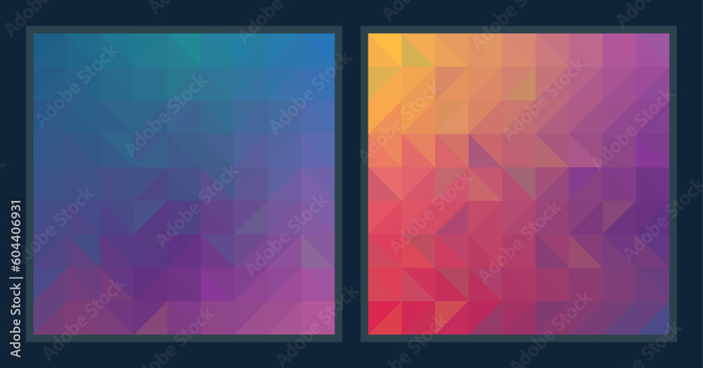 Set of Abstract Colorful Polygonal Shape Background