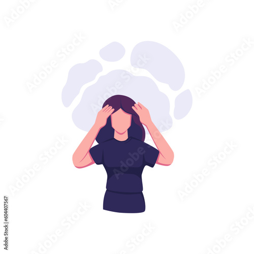 Fotografie intrusive trought flat style illustration vectoe design