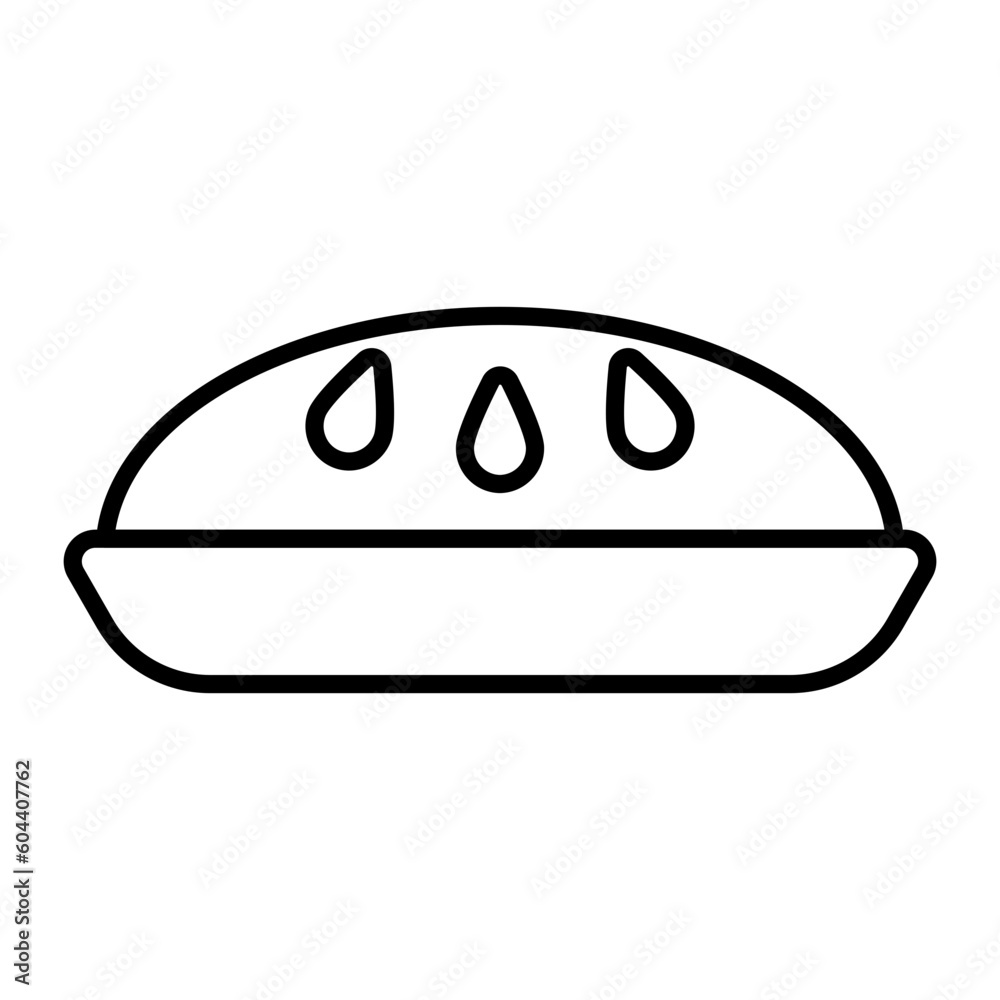 Obraz premium Baked Cake Thin Line Icon