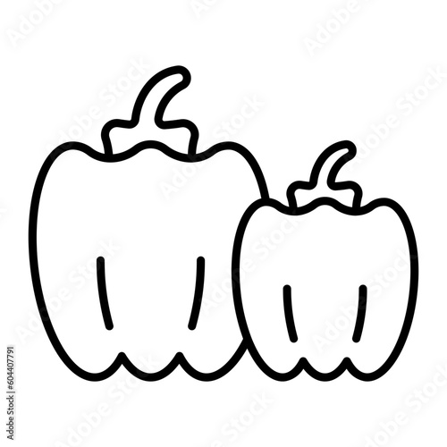 Paprika Thin Line Icon