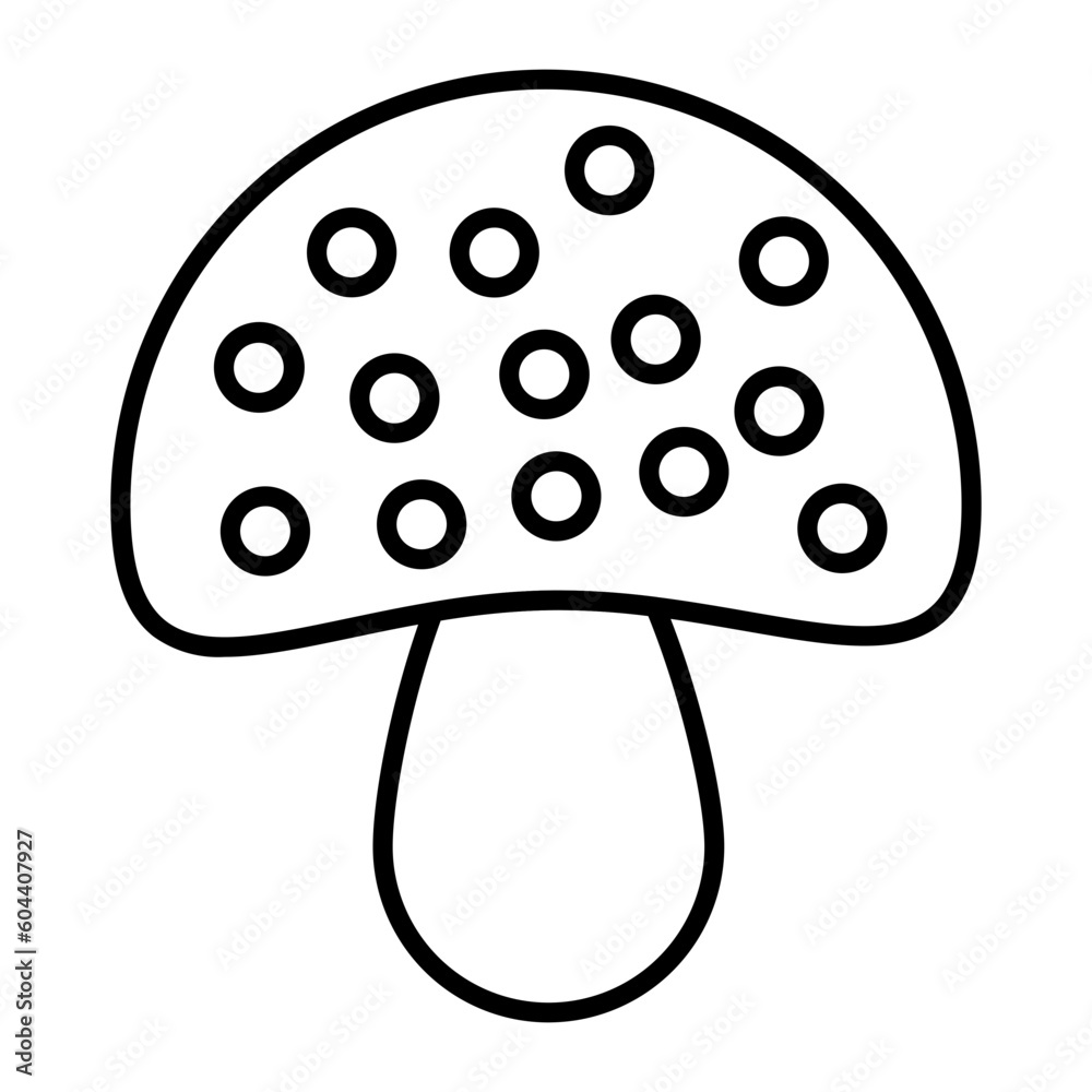 Mushroom Thin Line Icon Mushroom Thin Line Icon