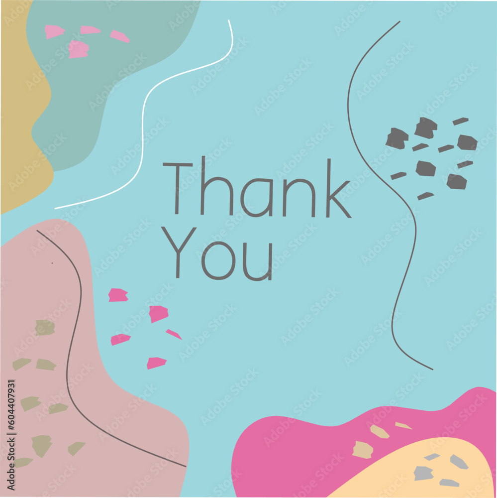 Creative Thank You Card Vector Template. This Thank you card can be used for wedding gift, events, birthday gift, friendship party and charity donation work, minimalist background