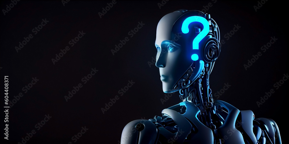 The face of a humanoid robot on an isolated background and close-up. Generative AI The face of a humanoid robot on an isolated background and close-up. Generative AI