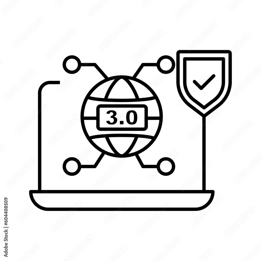 Web 3.0 Security Icon - Protecting Your Assets in the Decentralized Future. Web 3.0 Security Icon - Protecting Your Assets in the Decentralized Future.