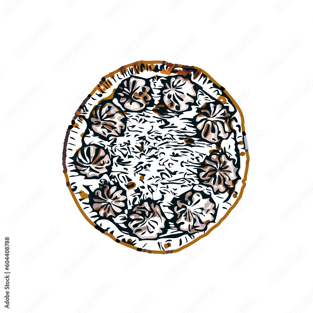Pie color sketch with transparent background Pie color sketch with transparent background
