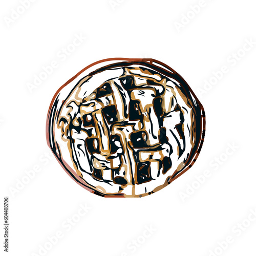 Pie color sketch with transparent background