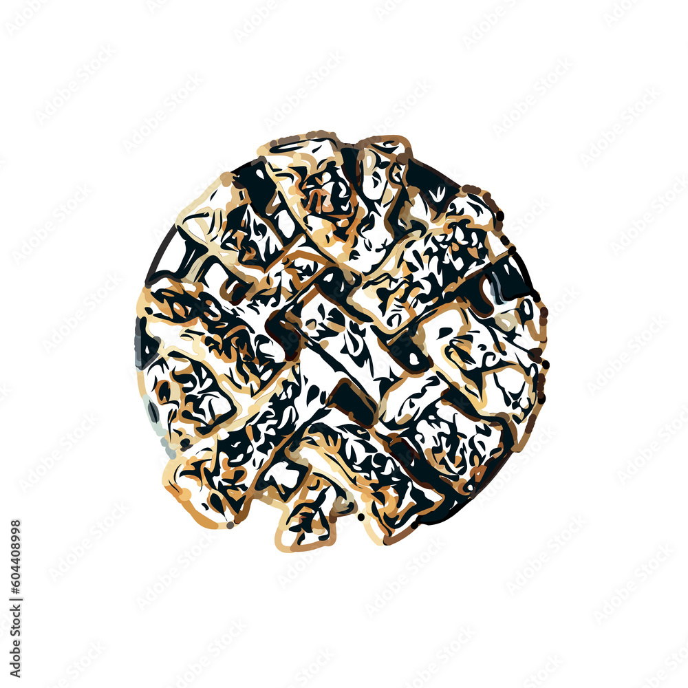Fototapeta premium Pie color sketch with transparent background