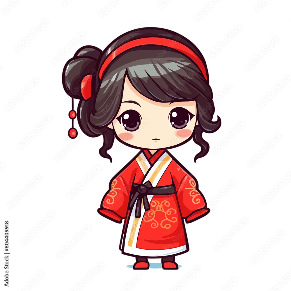 a girl wearing traditional Chinese clothes in red style 2 a girl wearing traditional Chinese clothes in red style 2