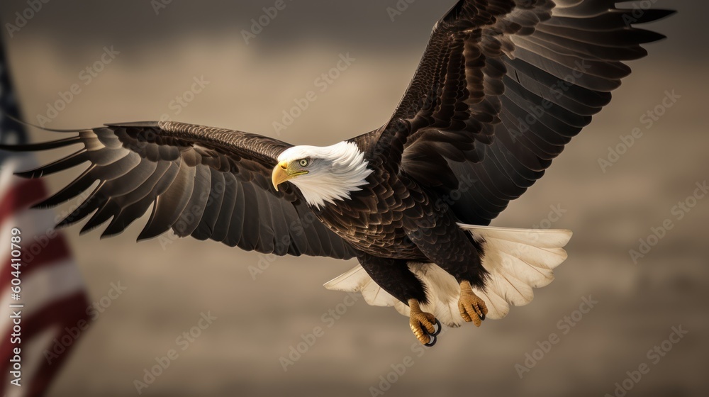 Fototapeta premium american bald eagle in flight