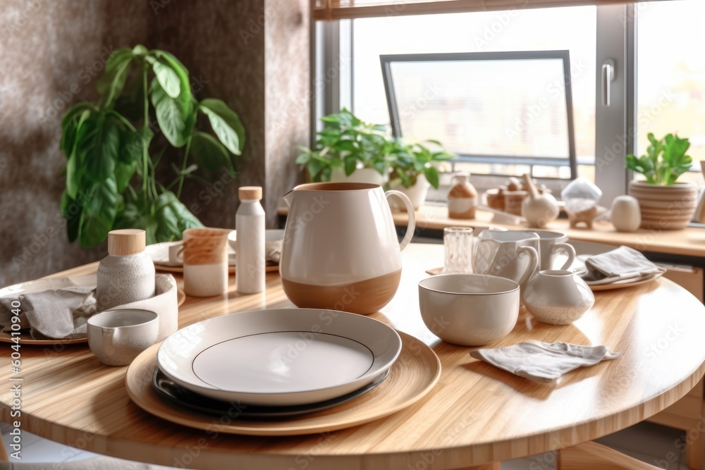 Photo realistic ceramic table setting set on the dinin 330ca0ec-5b60-4d88-b123-2049df815c Photo realistic ceramic table setting set on the dinin 330ca0ec-5b60-4d88-b123-2049df815c