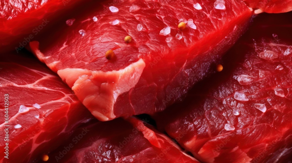Fresh raw beef meat. Generative AI Fresh raw beef meat. Generative AI