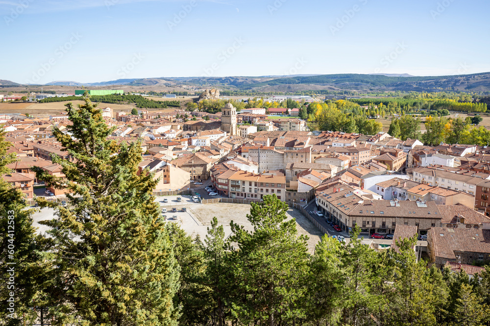 cityscape over Aguilar de Campoo, province of Palencia, Castile and León, Spain