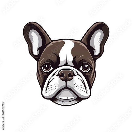 illustration of a french bulldog, simple, vector, minimal © Kayne