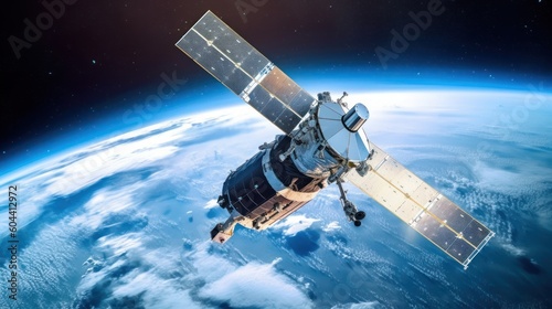 space satellite on the orbit of Earth planet, ai tools generated image