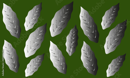 Leaves  isolated on green background, beautiful illustration design