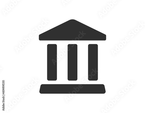 3d or flat bank icon. Museum icon vector illustration. Museum sign minimal style design. Bank building symbol.