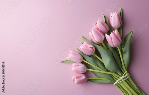 Blooming Love: A Mother's Day & Women's Day Tulip Frame Template, generative AI