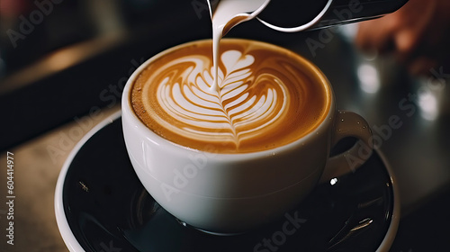 Illustration from details making coffee wiyh creame created with Generative AI technology
