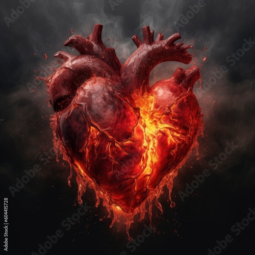 A 3D heart of fire