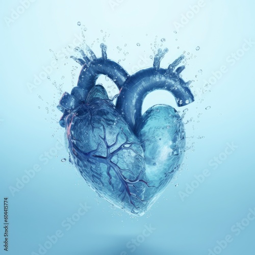 A 3D heart made from water