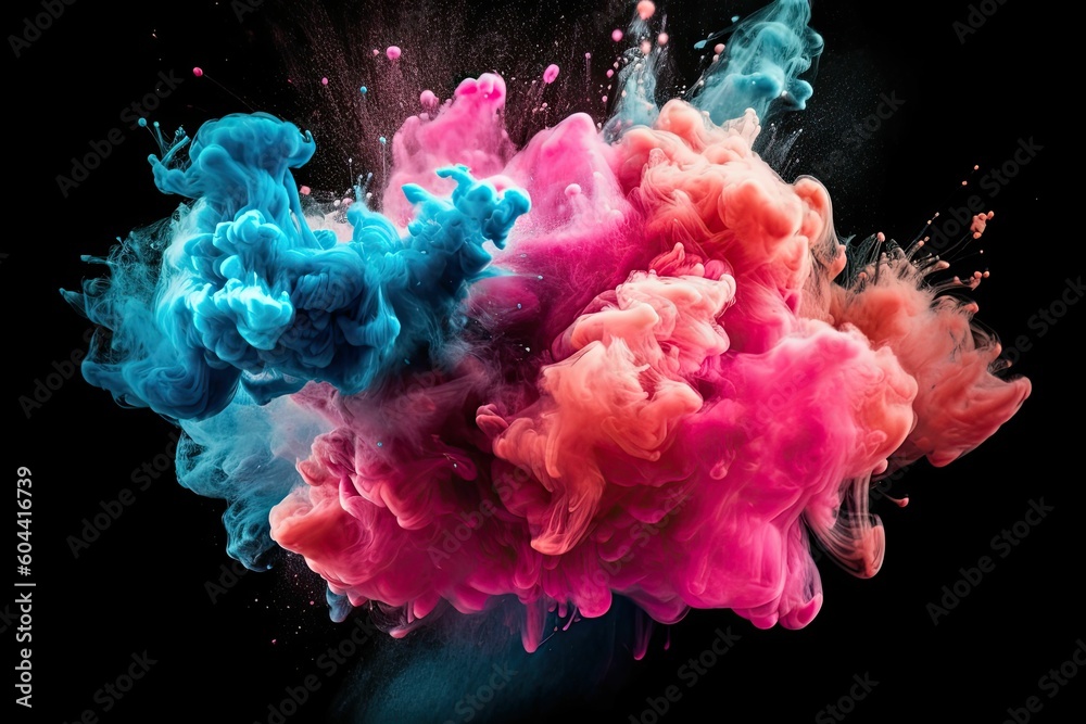 Color Splash Explosion Background - Generative AI 