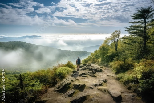 Foto A Hiker on the Appalachian Trail Generative AI
