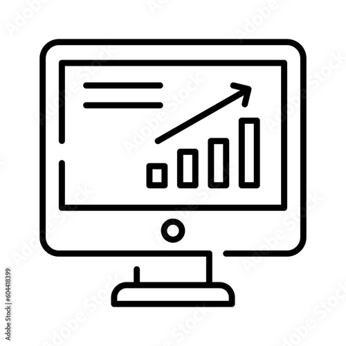 Data chart on lcd display showing vector of market analysis in modern style