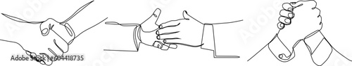 hand continuous line Bundle set