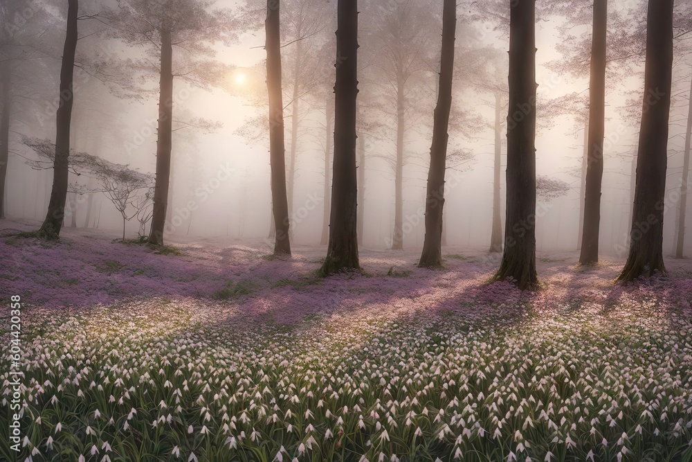 Naklejka premium morning in the forest