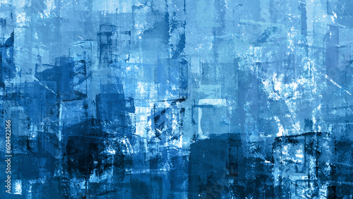 粗い青のペイント。グランジテクスチャ