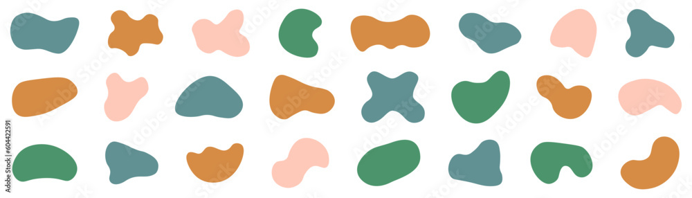 Blob shape set. Liquid irregular blob shape set. Vector illustration. Blob shape set. Liquid irregular blob shape set. Vector illustration.