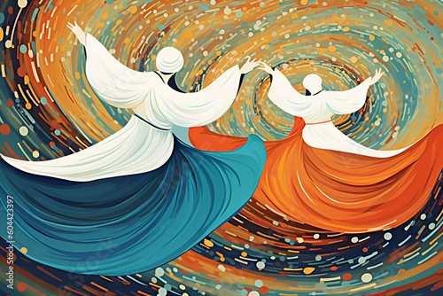 Illustration dervish dance. ai