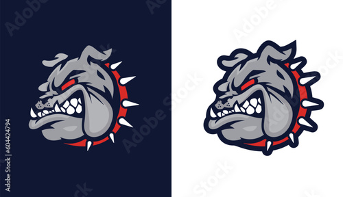 Bulldog mascot logo design vector with modern illustration concept style for badge, emblem and t shirt printing. Angry dog head illustration.