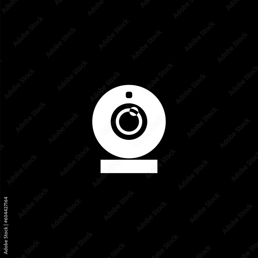 Web camera icon isolated on black background. Web camera icon isolated on black background.