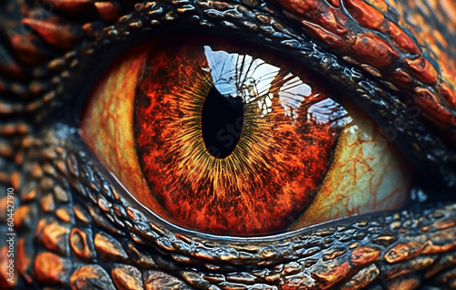 Macro shot of a dragon eye, created with generative AI © MiraCle72