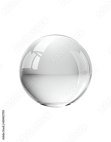 Glass ball on transparent background