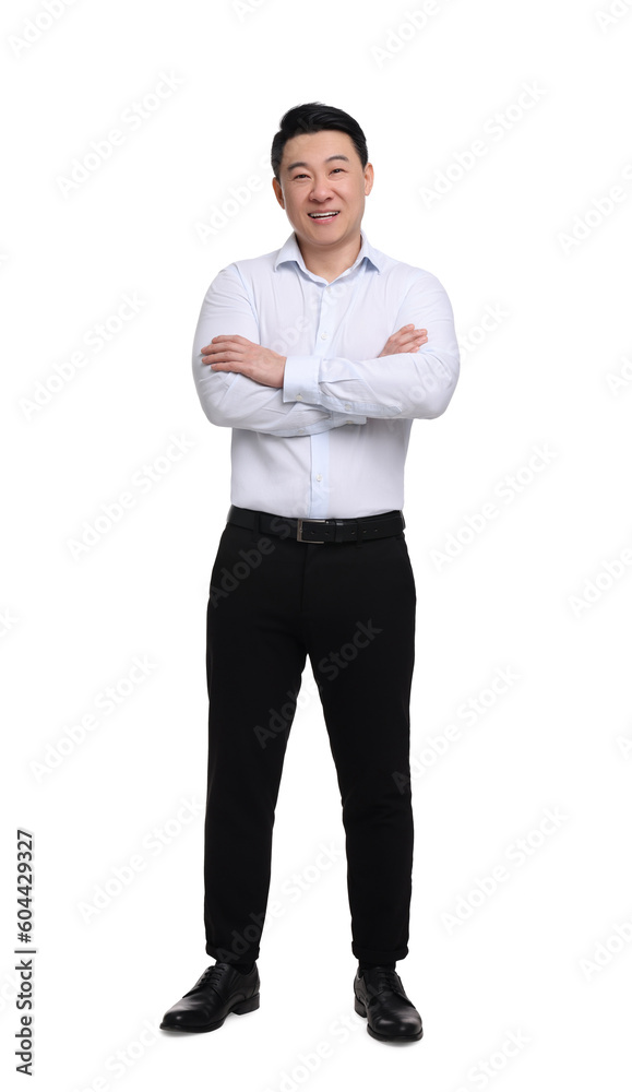 Businessman in formal clothes posing on white background Businessman in formal clothes posing on white background