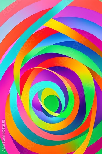 abstract colorful background modern contemporary art with vibrant color circles flowing ribbons
