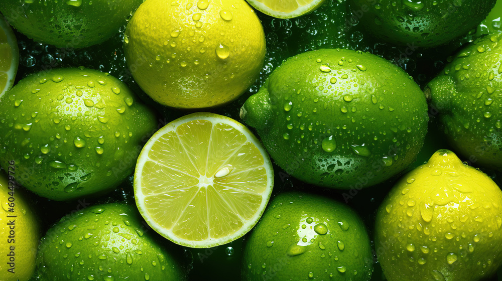 Overhead view of lemons created with genertive AI. Overhead view of lemons created with genertive AI.