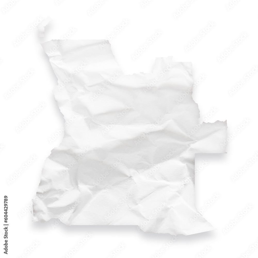 Country map of Angola as a crumpled paper cut-out isolated on transparent background Country map of Angola as a crumpled paper cut-out isolated on transparent background