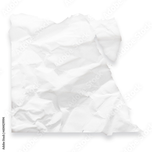 Country map of Egypt as a crumpled paper cut-out isolated on transparent background