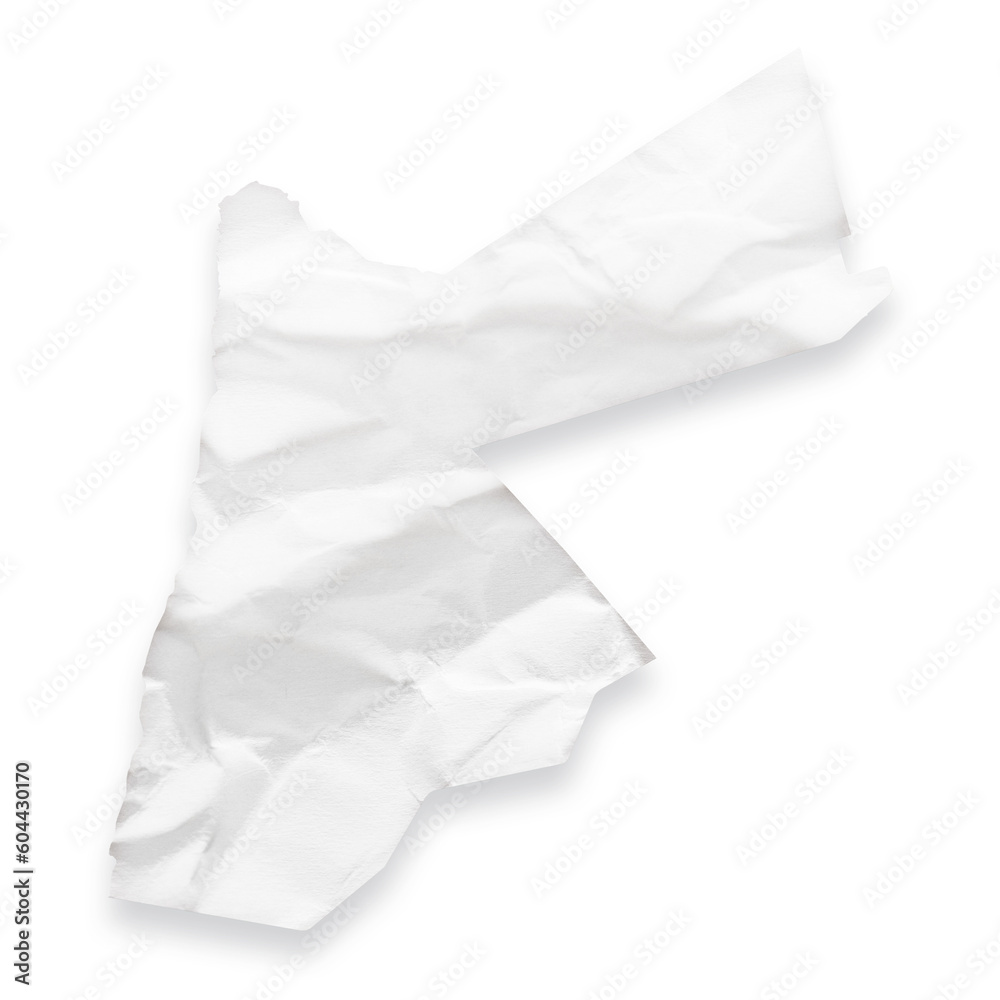 Country map of Jordan as a crumpled paper cut-out isolated on transparent background Country map of Jordan as a crumpled paper cut-out isolated on transparent background