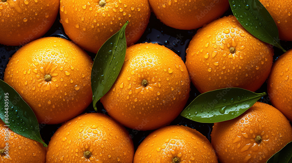 Overhead view of oranges created with Generative AI Overhead view of oranges created with Generative AI