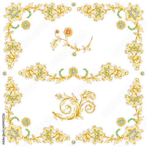 Gold vintage swirl classic clipart