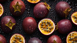 Overhead view of passion fruit created with Generative AI