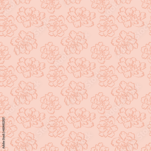 seamless vector pattern with retro flowers 