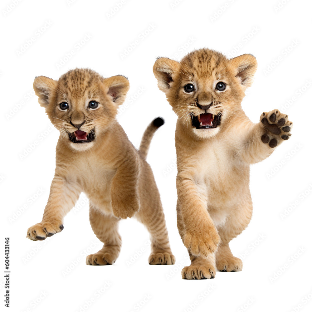 Obraz premium Lion Cubs Playing